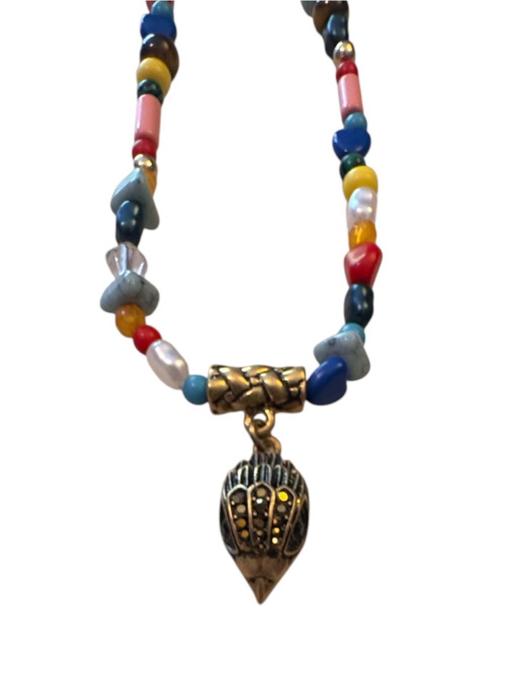 Kurt Geiger Multicolor Beaded Eagle-Head Pendant Necklace, NWT